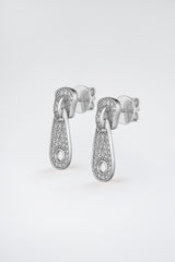 Zip Earrings Silver