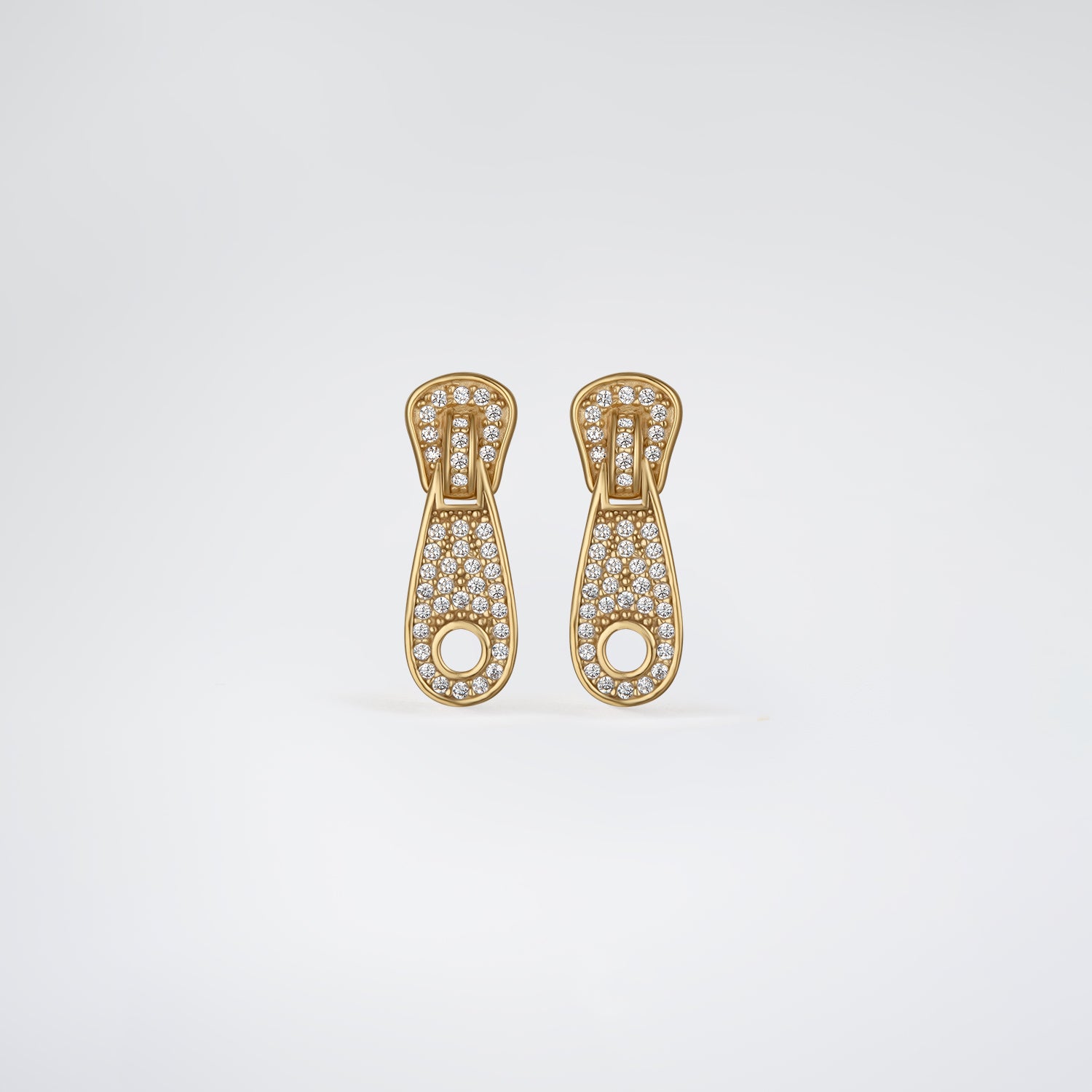 Zip Earrings Gold