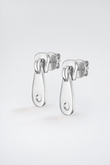 Essential Zip Earrings Silver