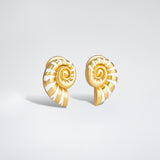 Mini Nautilus White Earrings