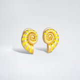 Mini Nautilus Yellow Earrings