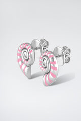 Mini Nautilus Pink Earrings