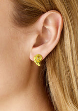 Mini Nautilus Yellow Earrings