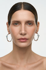 Leaf Hoops Silver