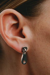 Essential Zip Earrings Silver