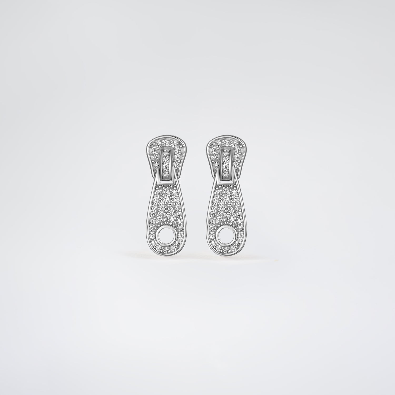 Zip Earrings Silver