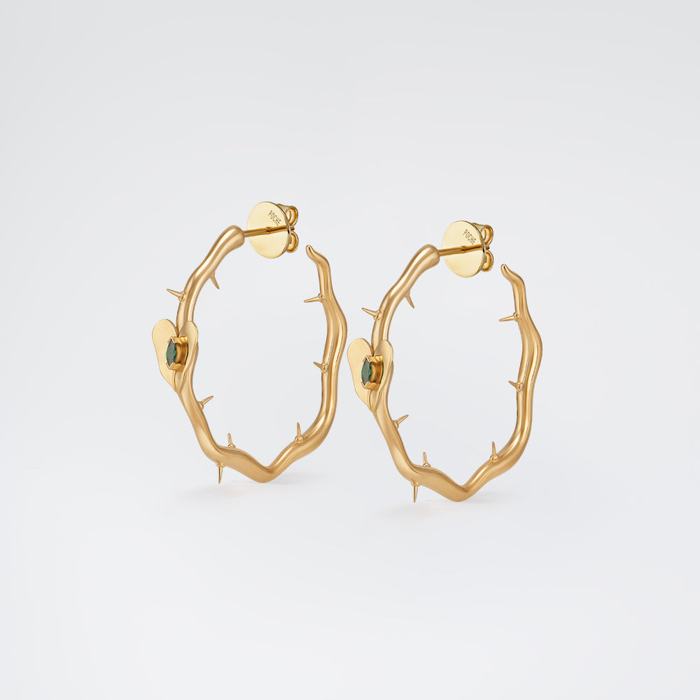 Leaf Hoops Gold