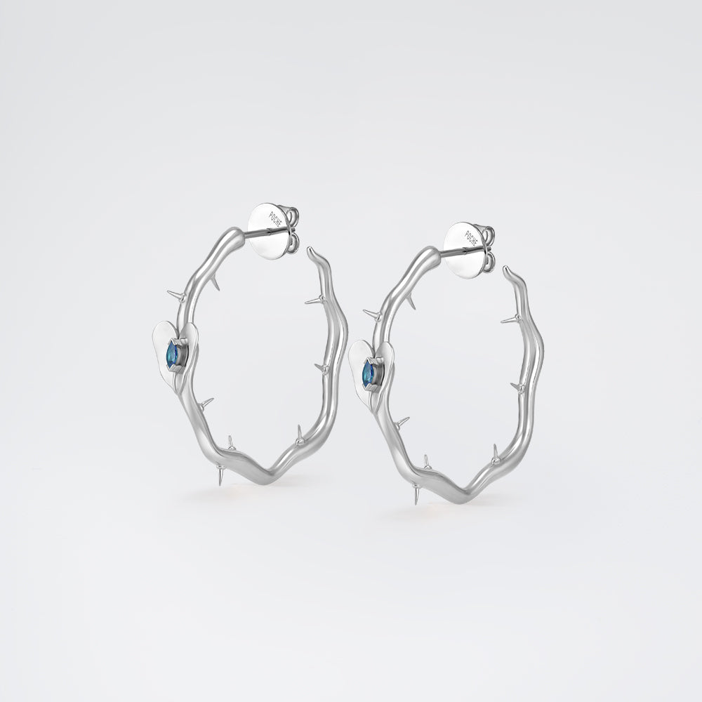 Leaf Hoops Silver