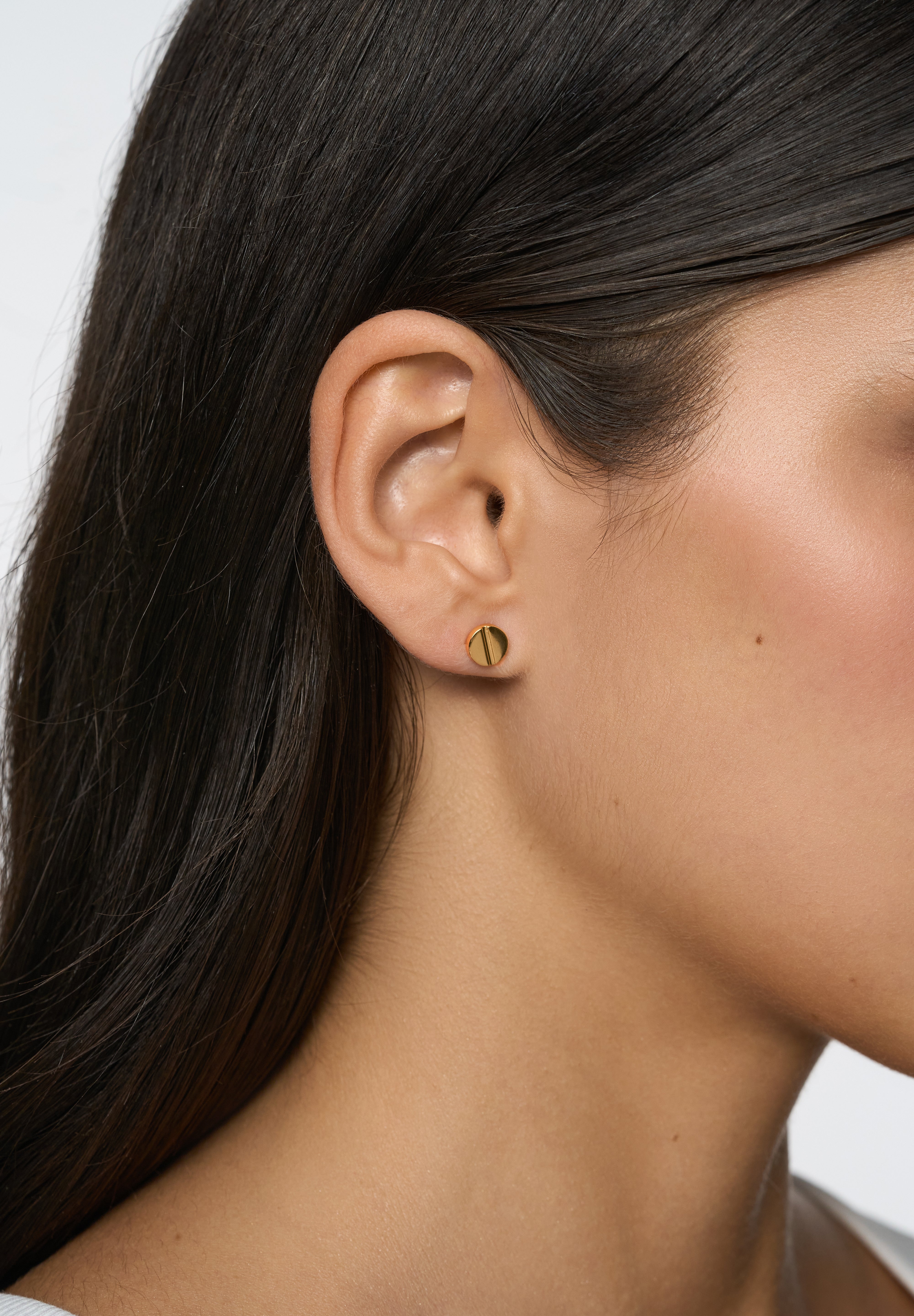 Mini Signet Gold Earrings