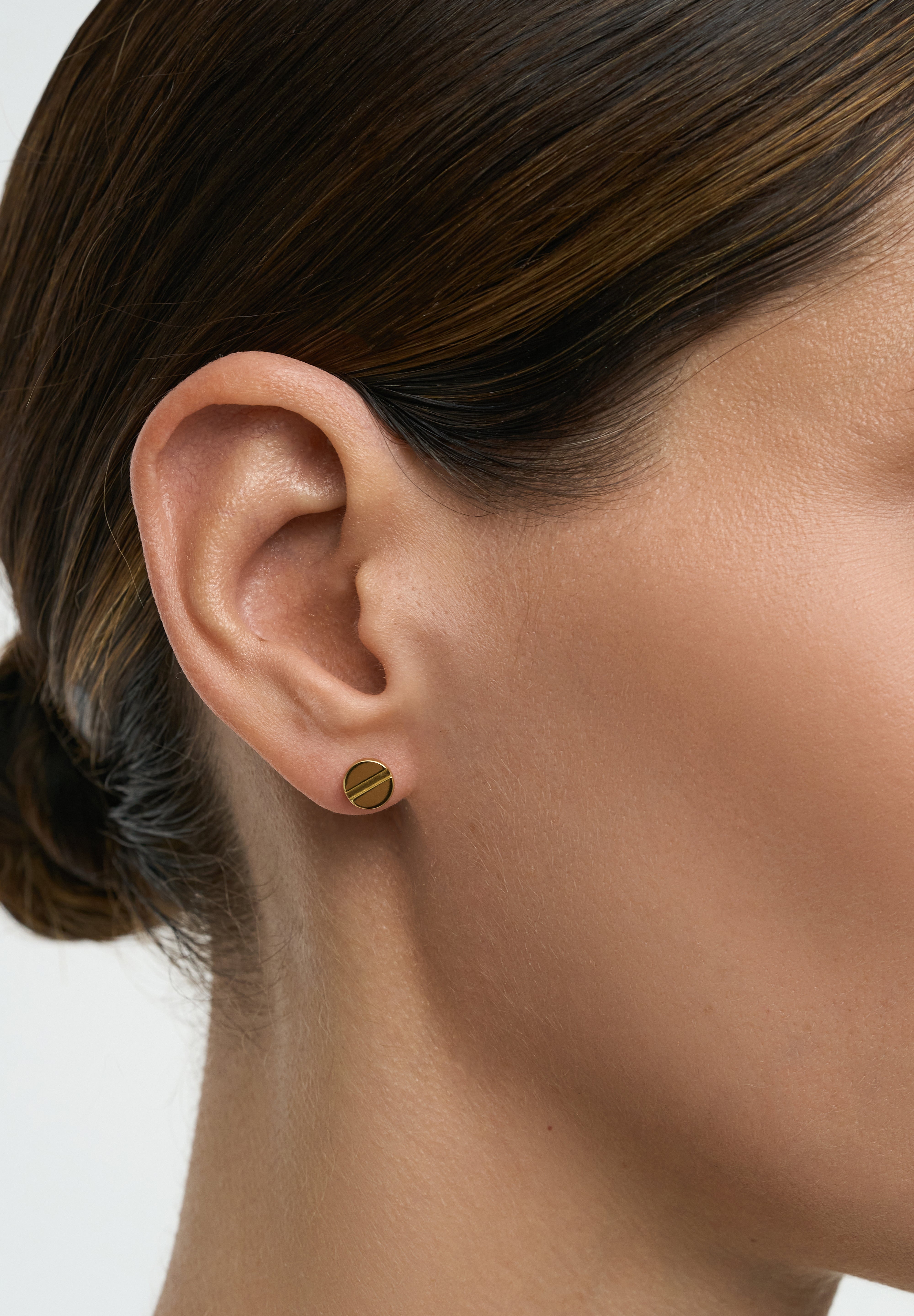 Mini Signet Gold Earrings