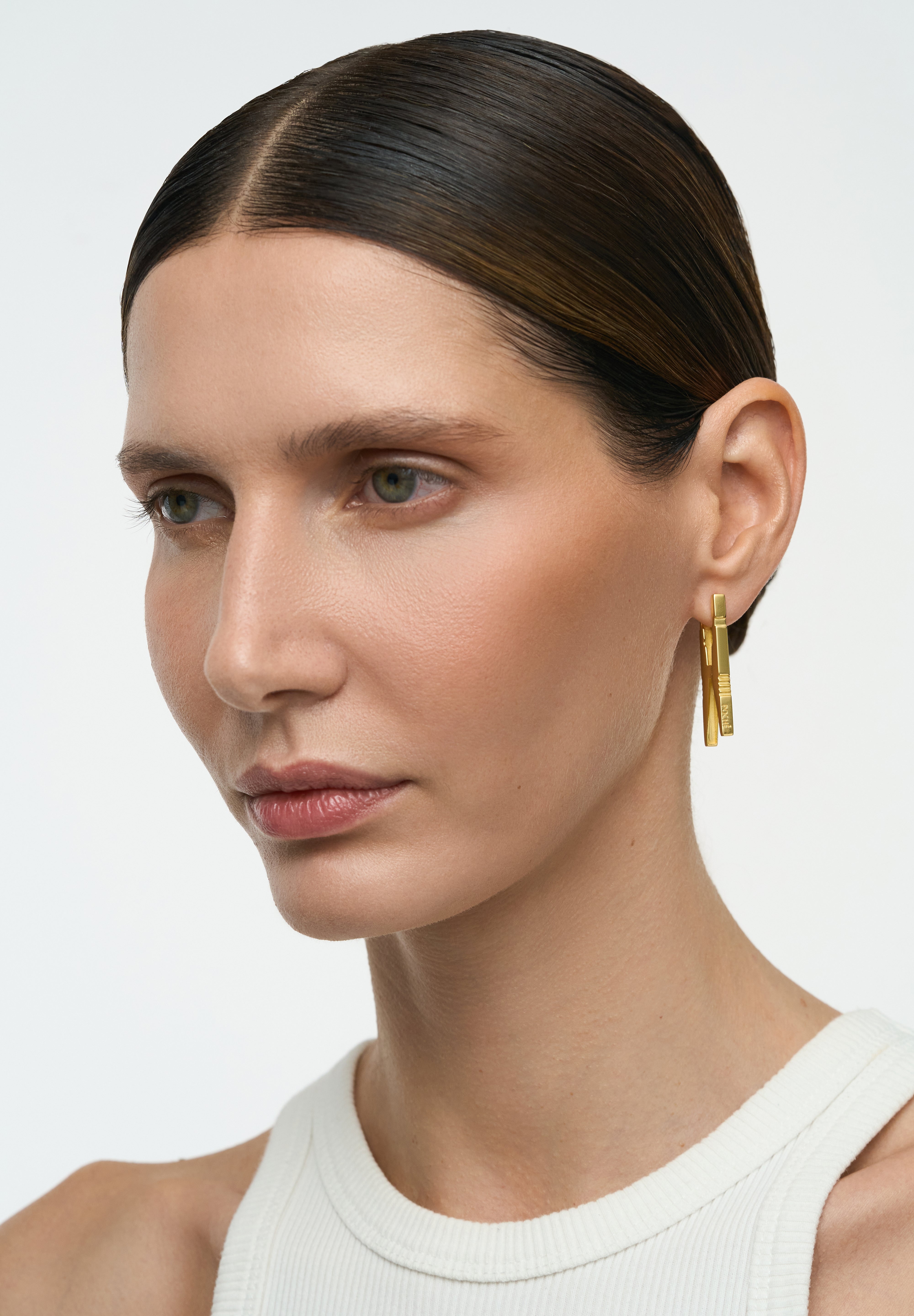 Clothespin Mono Earring Gold